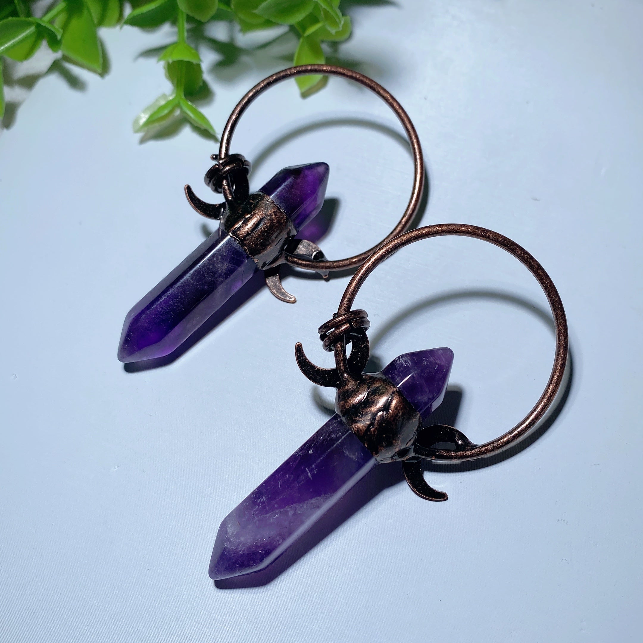 2.7 inch Amethyst Double Terminated Point Pendant