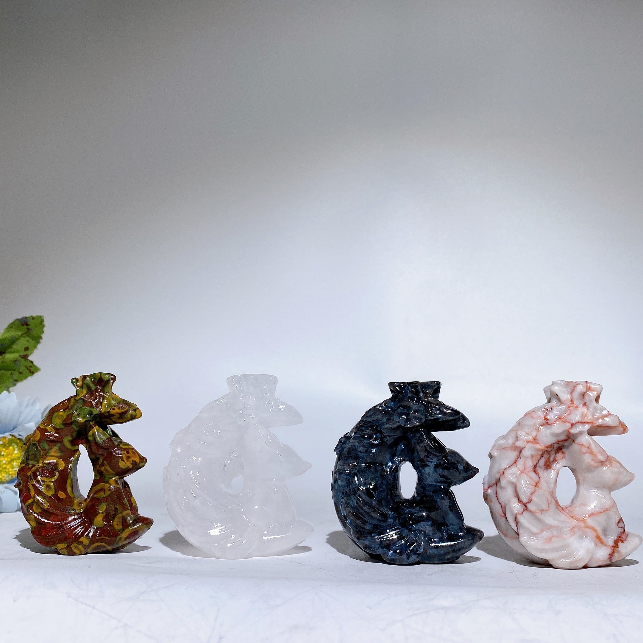 2.7-inch Crystal Fox Moon Carving Healing Figurine