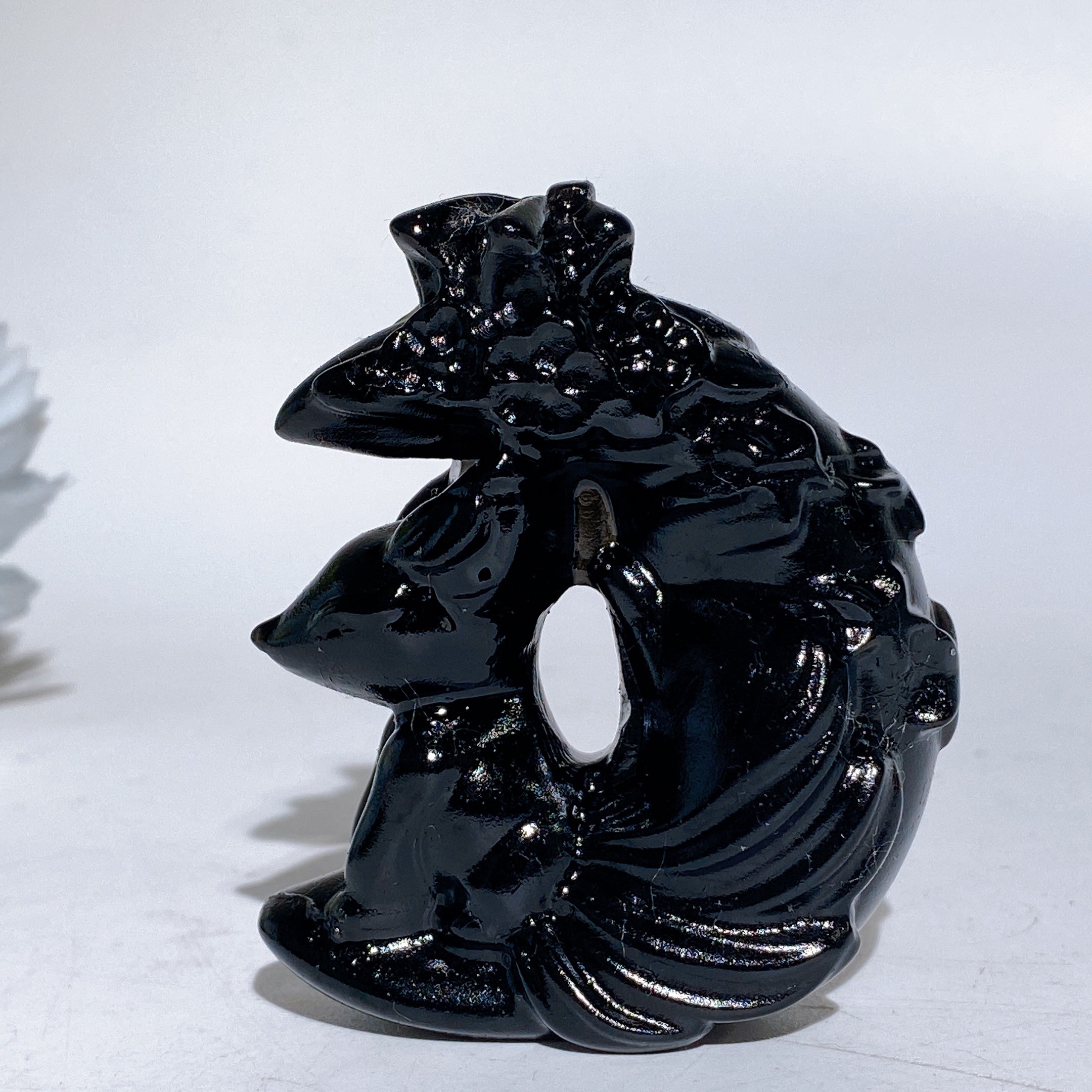 2.7-inch Crystal Fox Moon Carving Healing Figurine