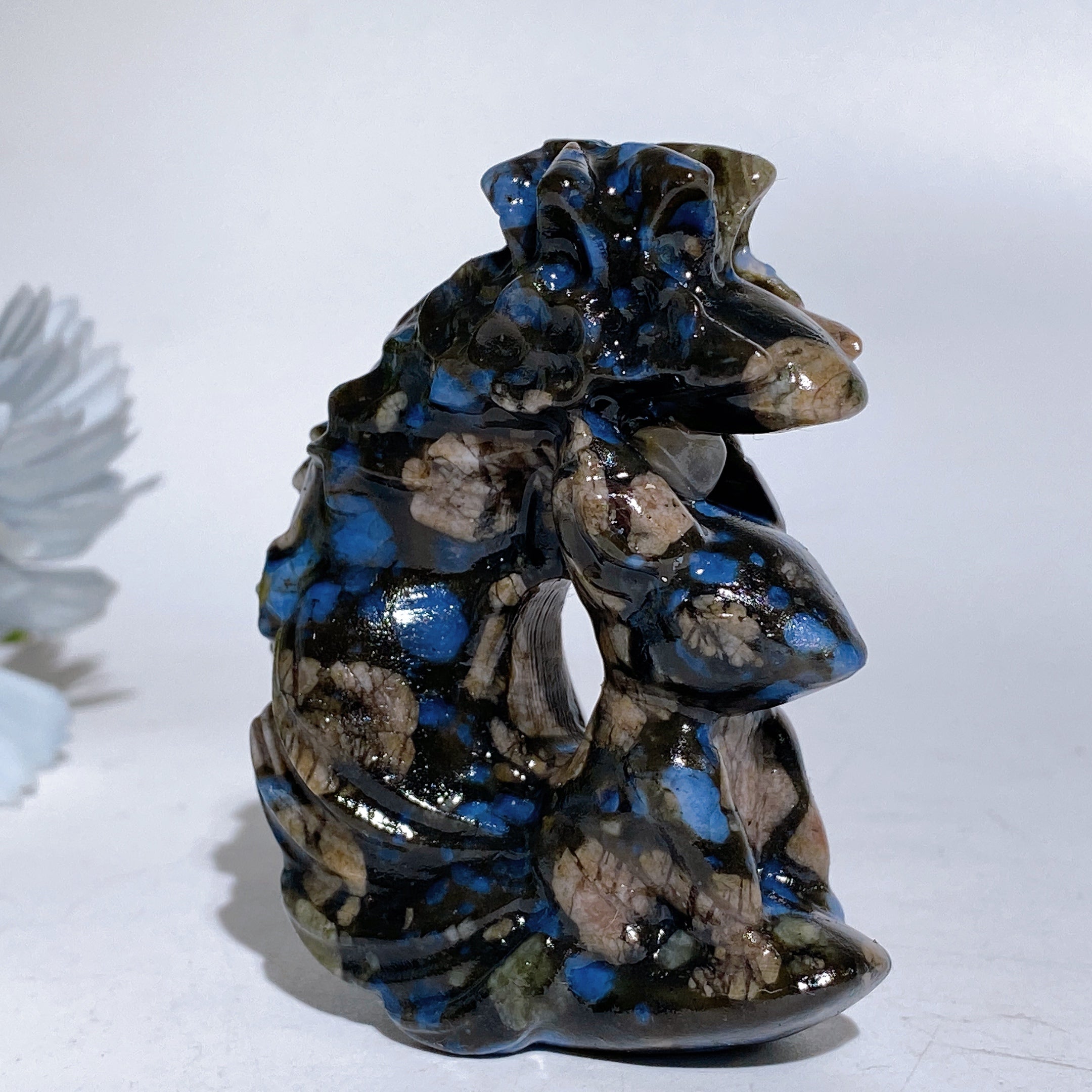 2.7-inch Crystal Fox Moon Carving Healing Figurine