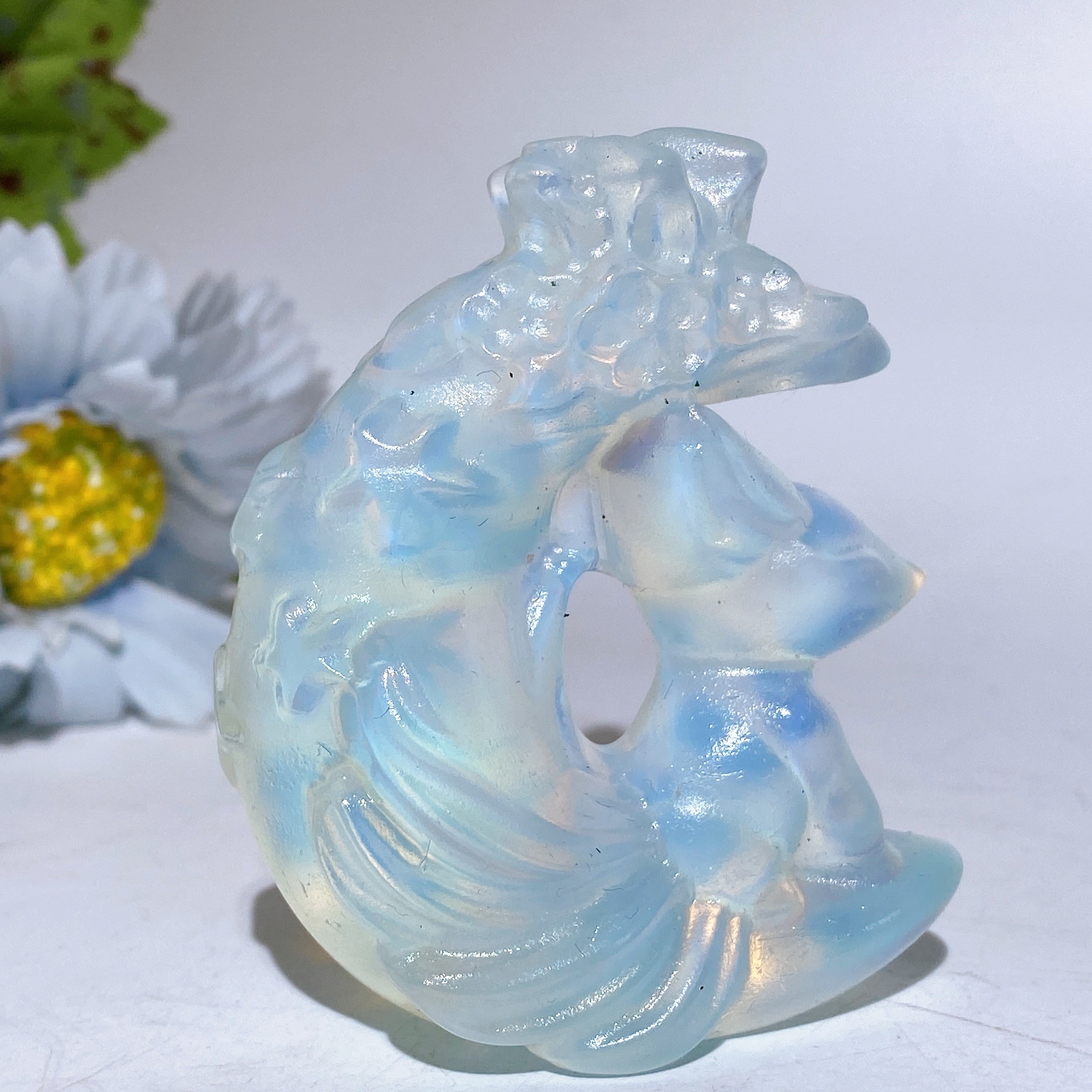 2.7-inch Crystal Fox Moon Carving Healing Figurine