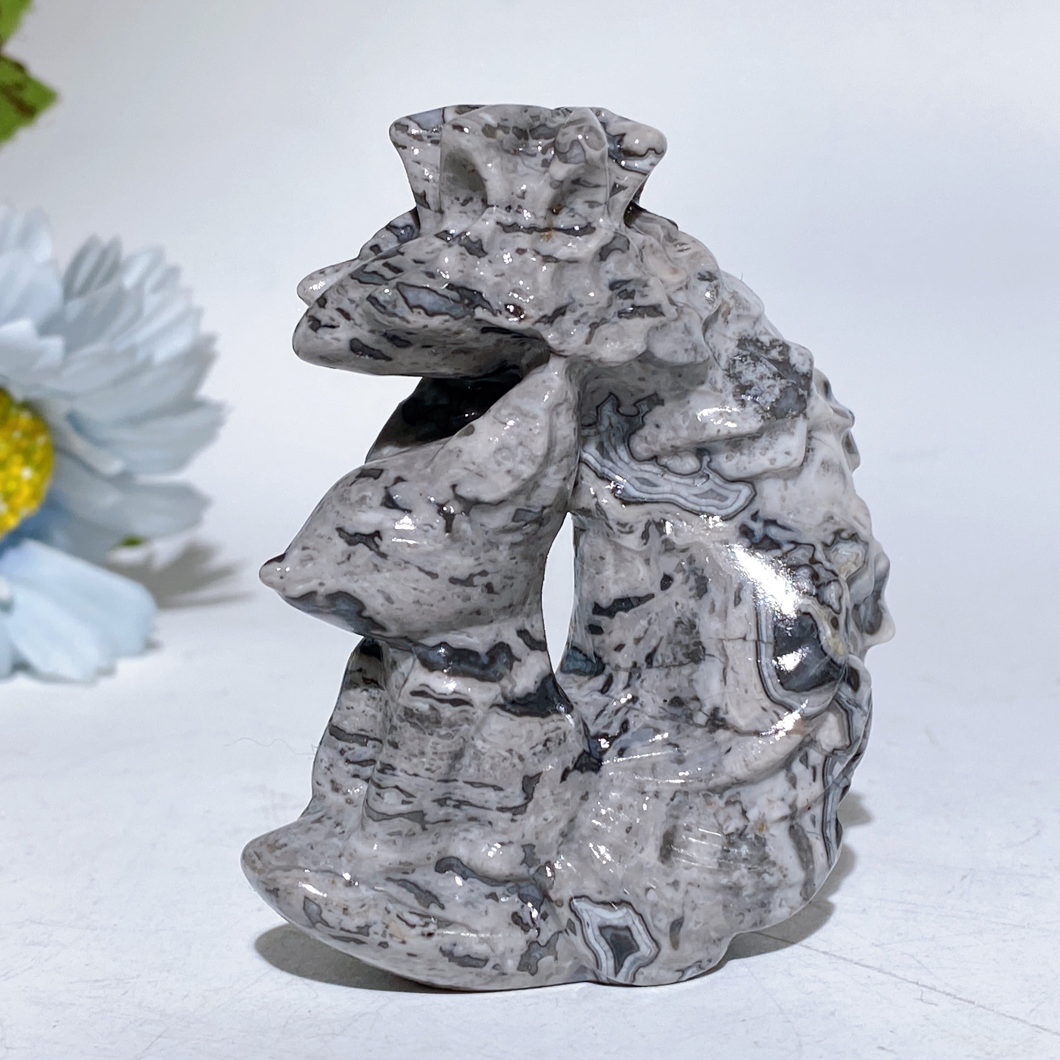 2.7-inch Crystal Fox Moon Carving Healing Figurine