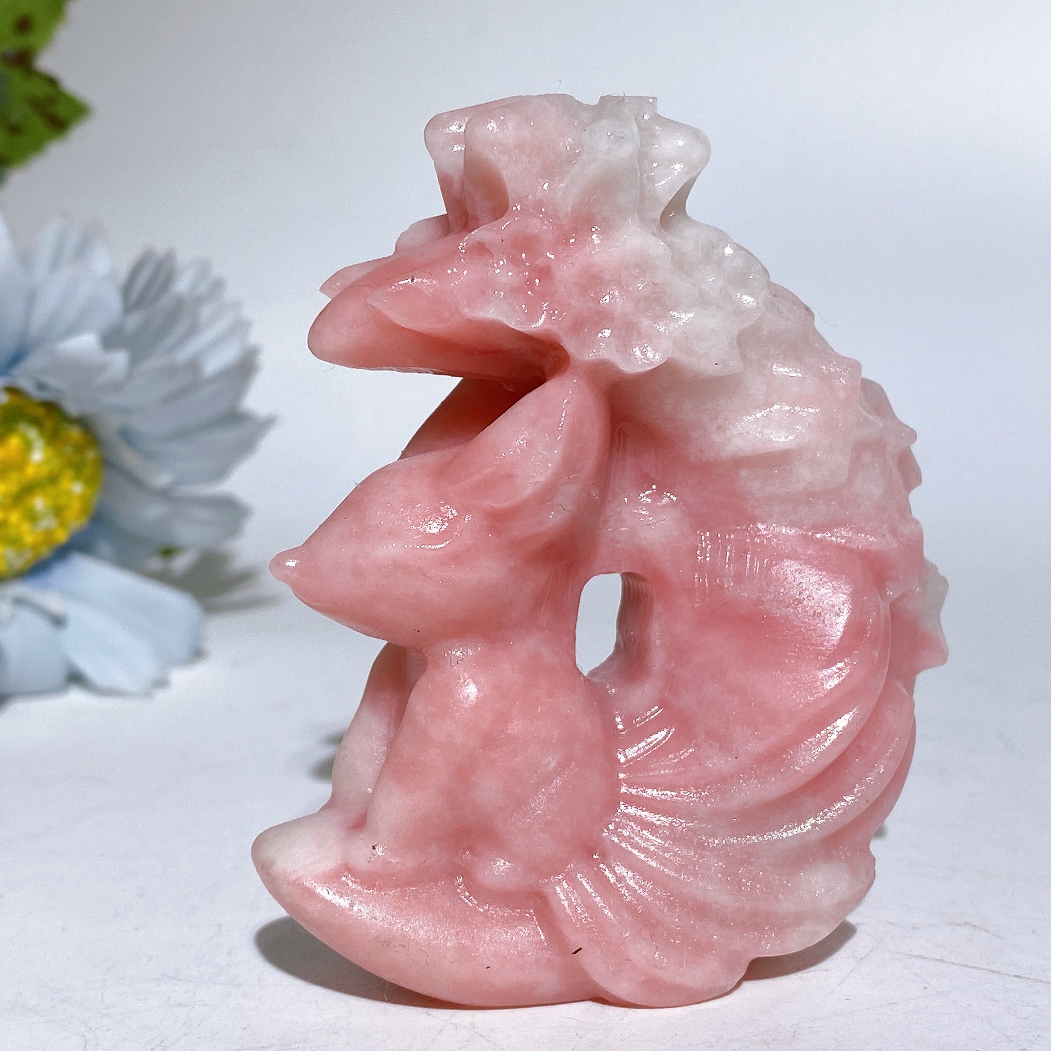 2.7-inch Crystal Fox Moon Carving Healing Figurine