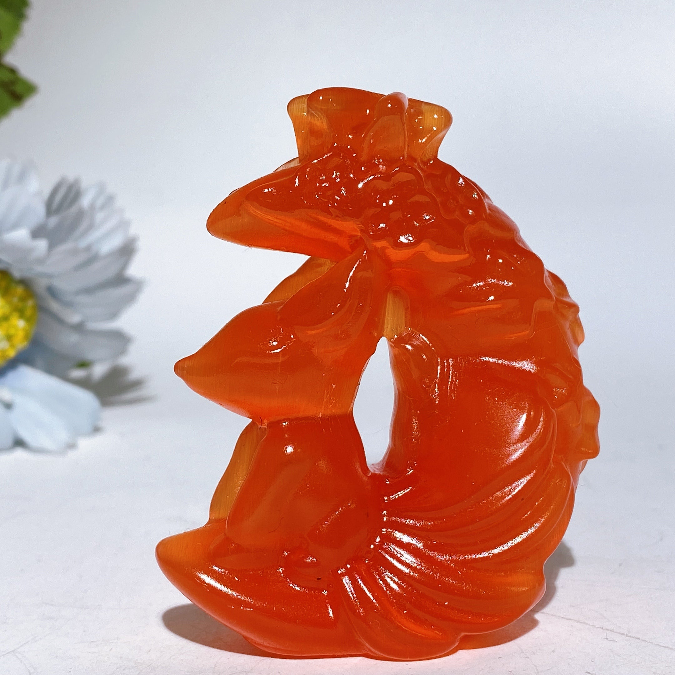 2.7-inch Crystal Fox Moon Carving Healing Figurine