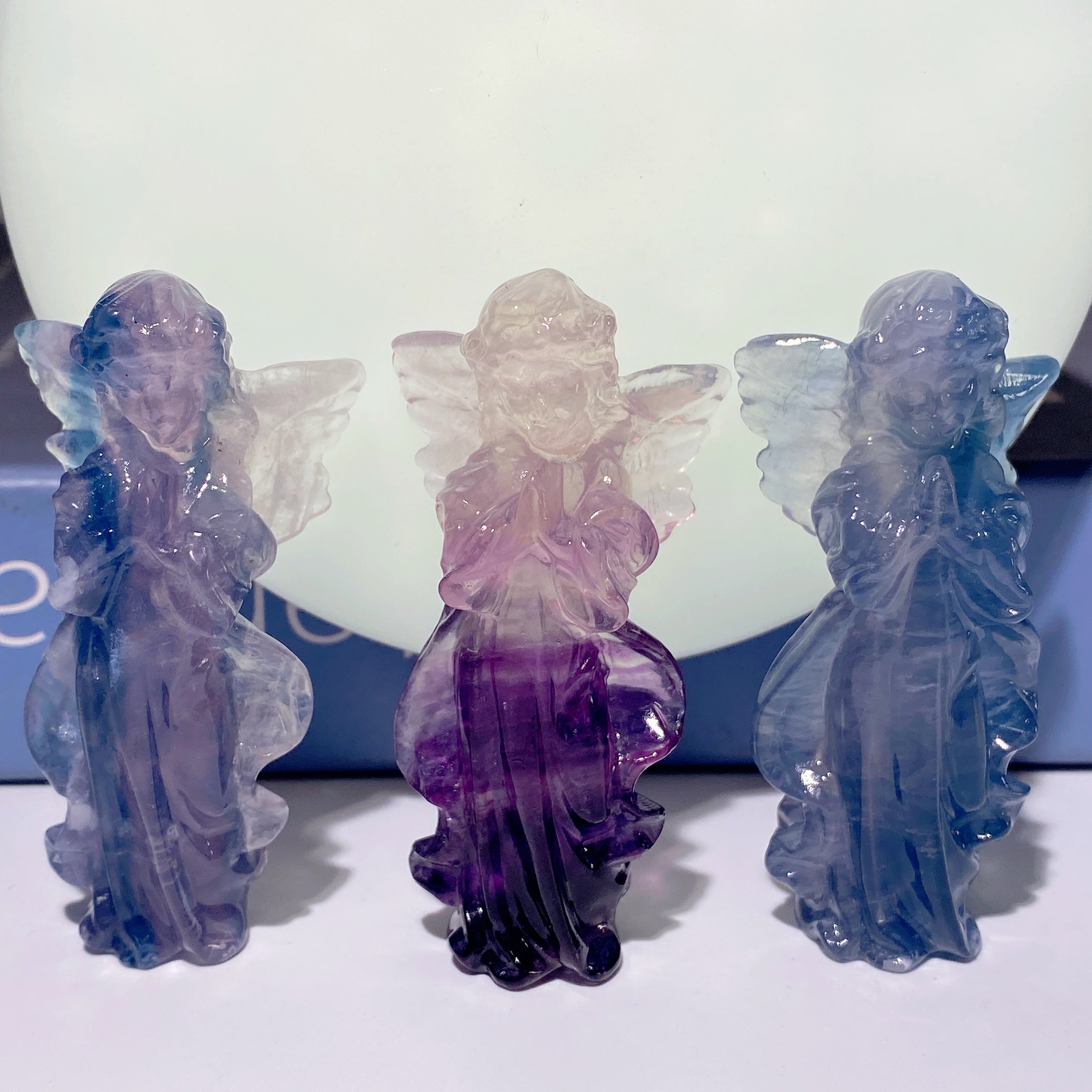 2.7 inch Fluorite Fairy Carving Crystal Figurine Healing