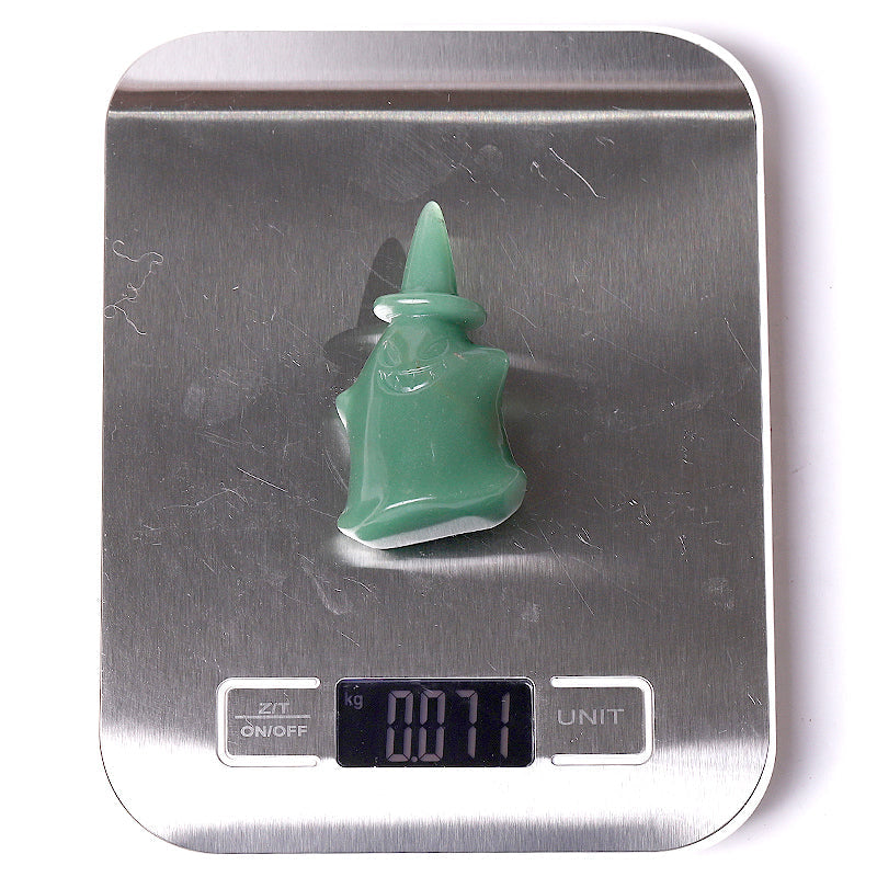 2.7 inch Green Aventurine Witch Crystal Carving for Halloween