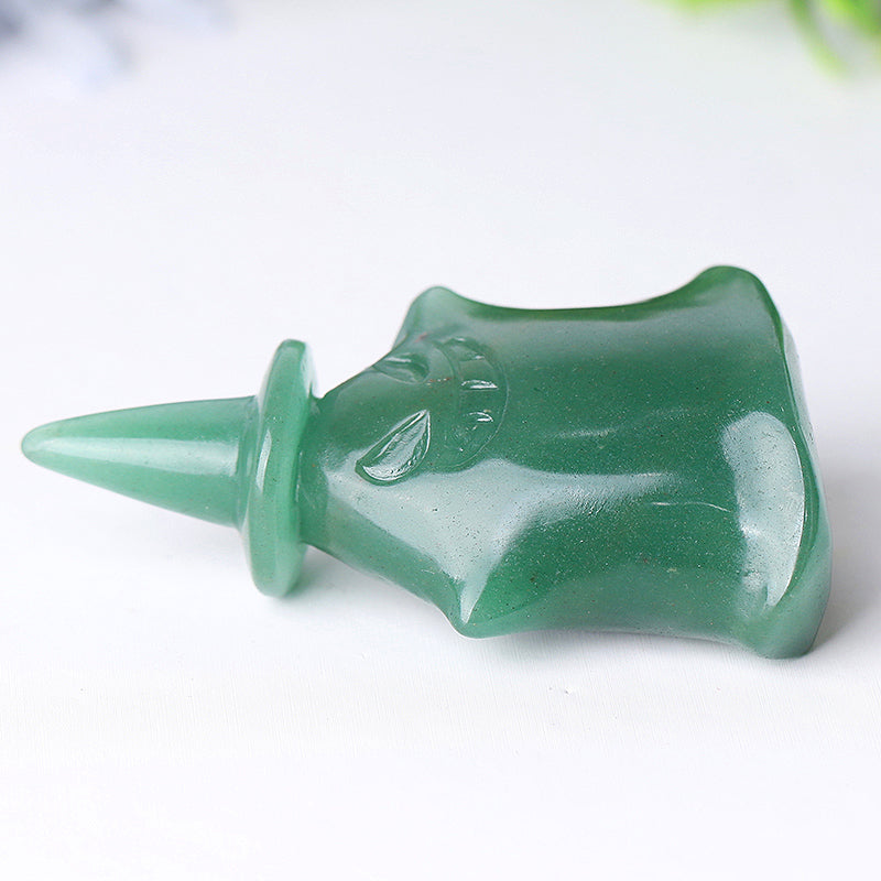 2.7 inch Green Aventurine Witch Crystal Carving for Halloween