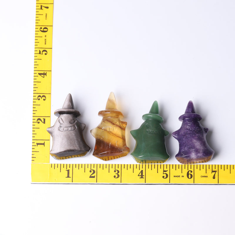 2.7-inch Hand-Carved Crystal Ghost Figurines