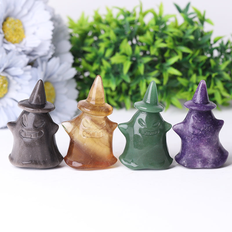 2.7-inch Hand-Carved Crystal Ghost Figurines