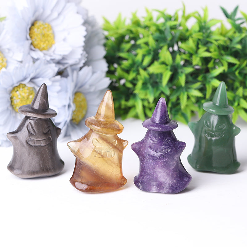 2.7-inch Hand-Carved Crystal Ghost Figurines