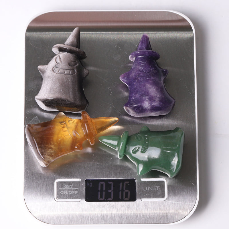 2.7-inch Hand-Carved Crystal Ghost Figurines