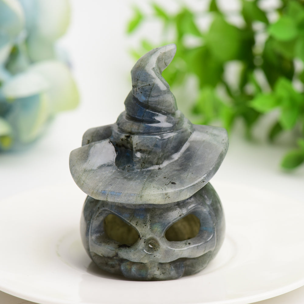 2.7-Inch Mixed Crystal Pumpkin Figurine Lamp for Halloween