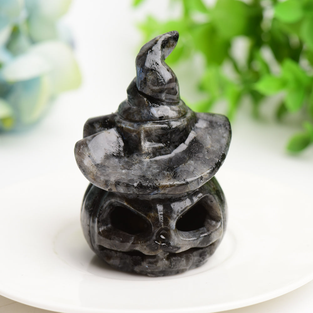 2.7-Inch Mixed Crystal Pumpkin Figurine Lamp for Halloween