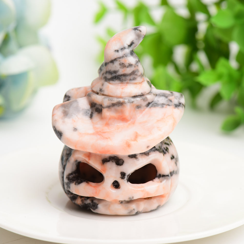 2.7-Inch Mixed Crystal Pumpkin Figurine Lamp for Halloween