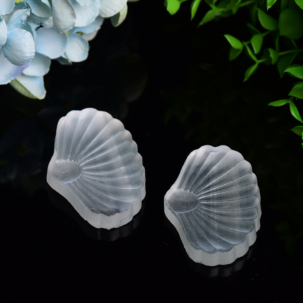 2.7 inch Selenite Shell Shaped Carving for Crystal Decor