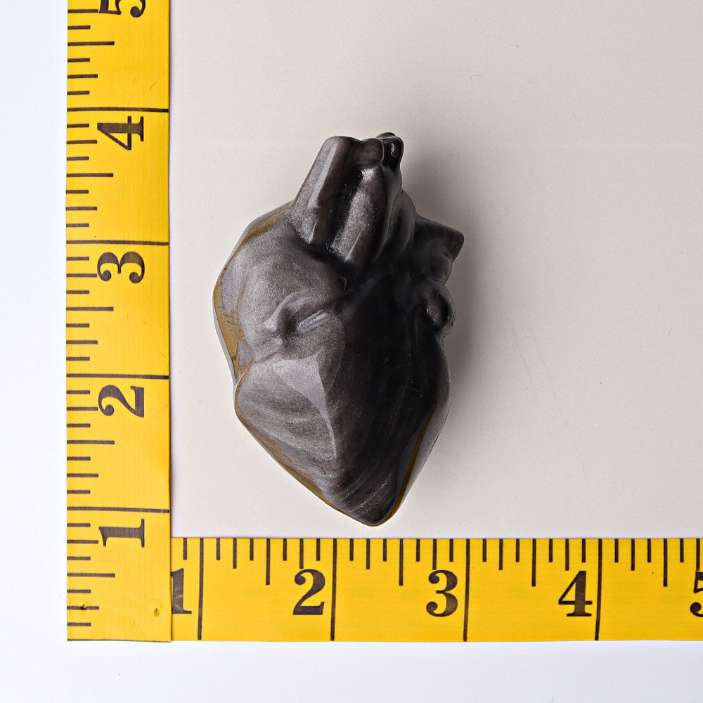 2.7 inch Silver Obsidian Heart Crystal Carving