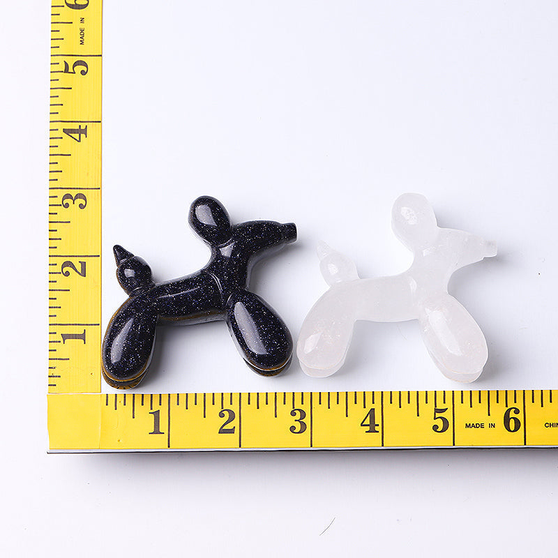 2.8 Inch Clear Quartz Balloon Dog Crystal Carving