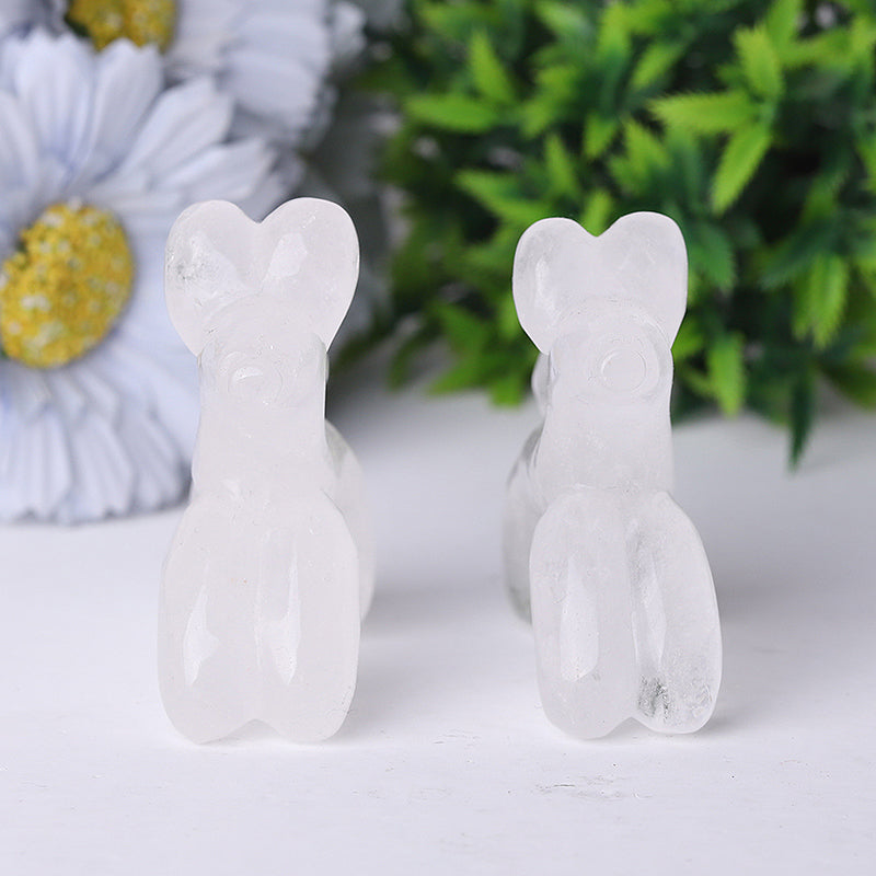 2.8 Inch Clear Quartz Balloon Dog Crystal Carving