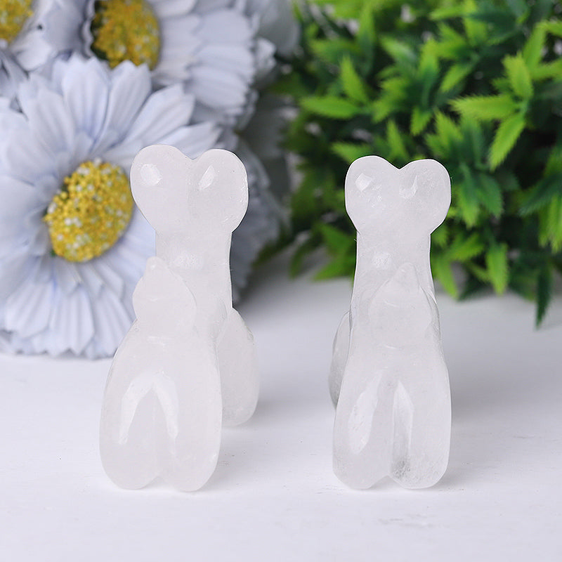 2.8 Inch Clear Quartz Balloon Dog Crystal Carving