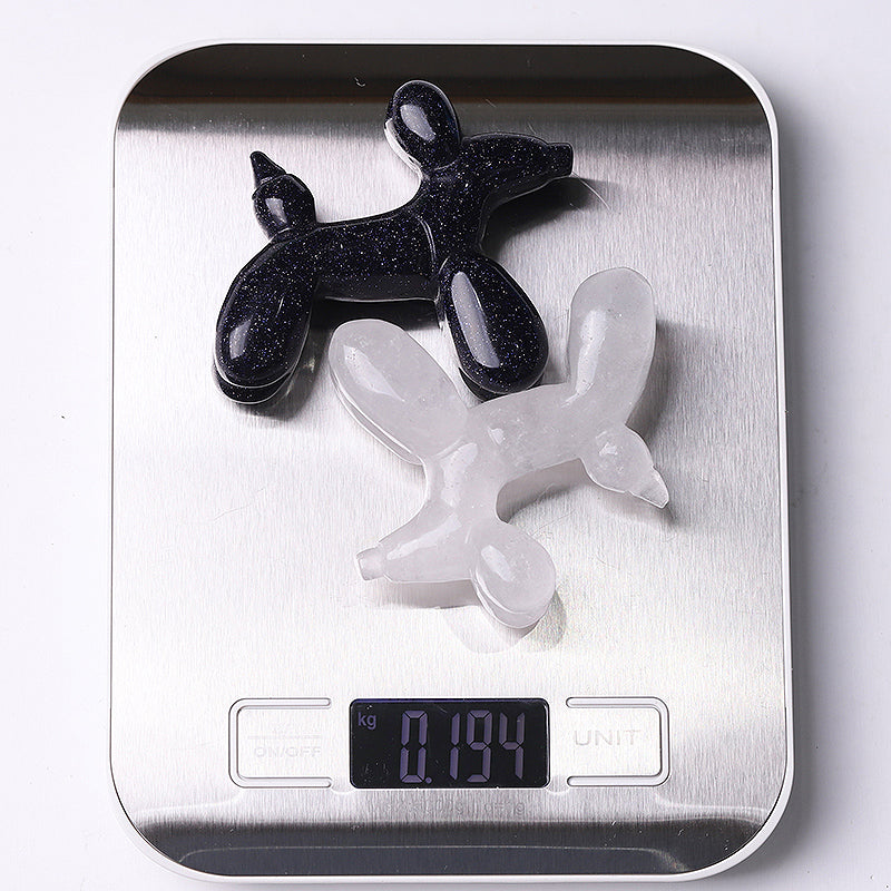 2.8 Inch Clear Quartz Balloon Dog Crystal Carving