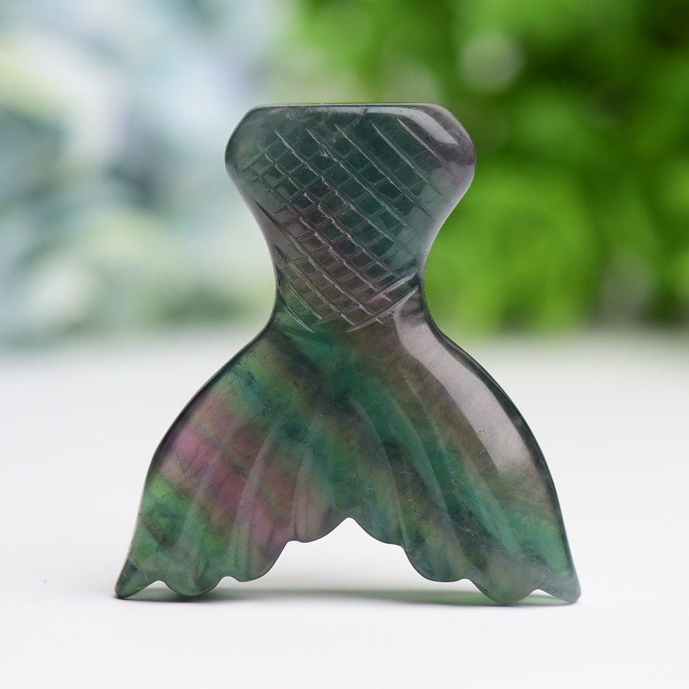 2.8 Inch Fluorite Fish Tail Crystal Animal Carving