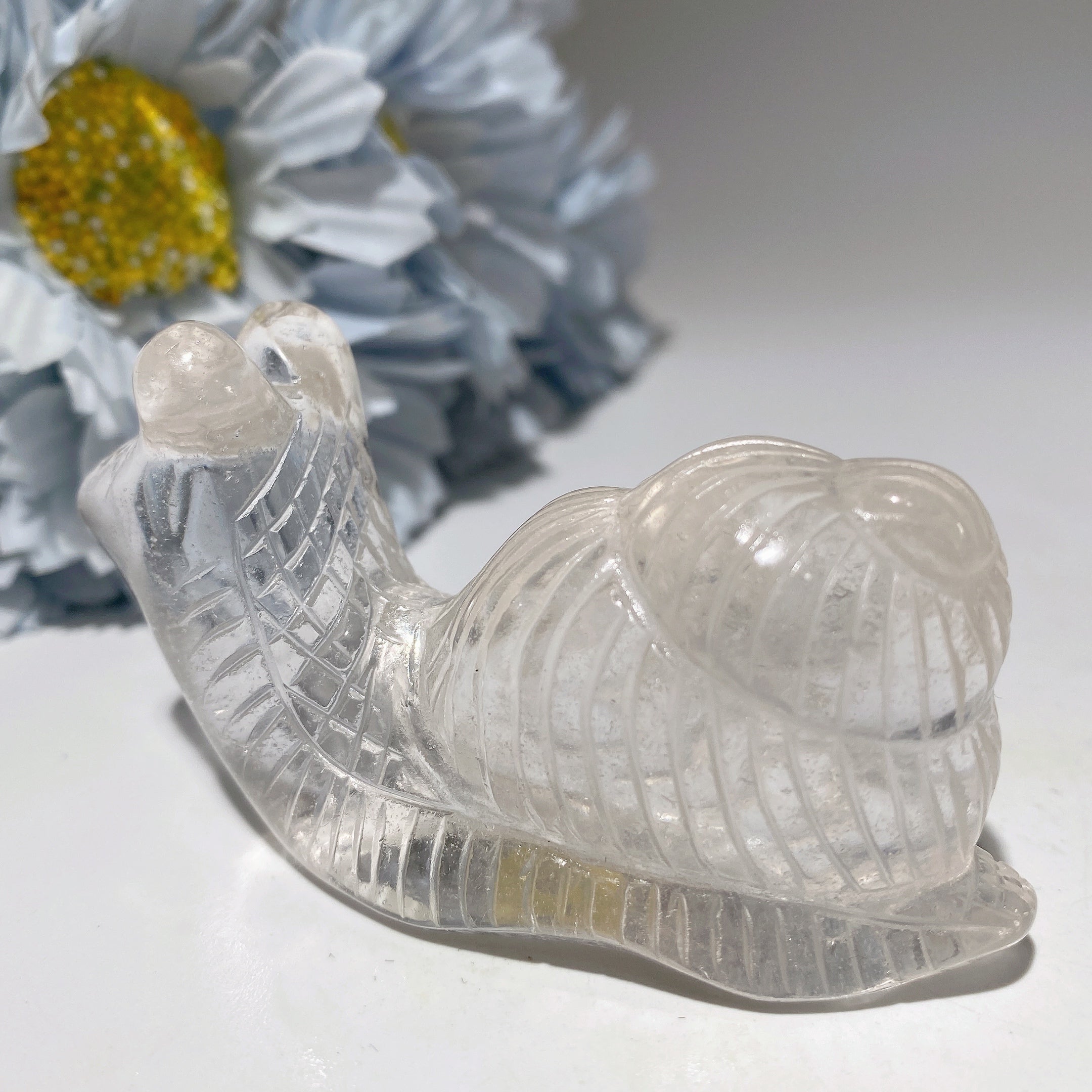 2.8 inch Mixed Crystal Snail Figurine for Spiritual Healing