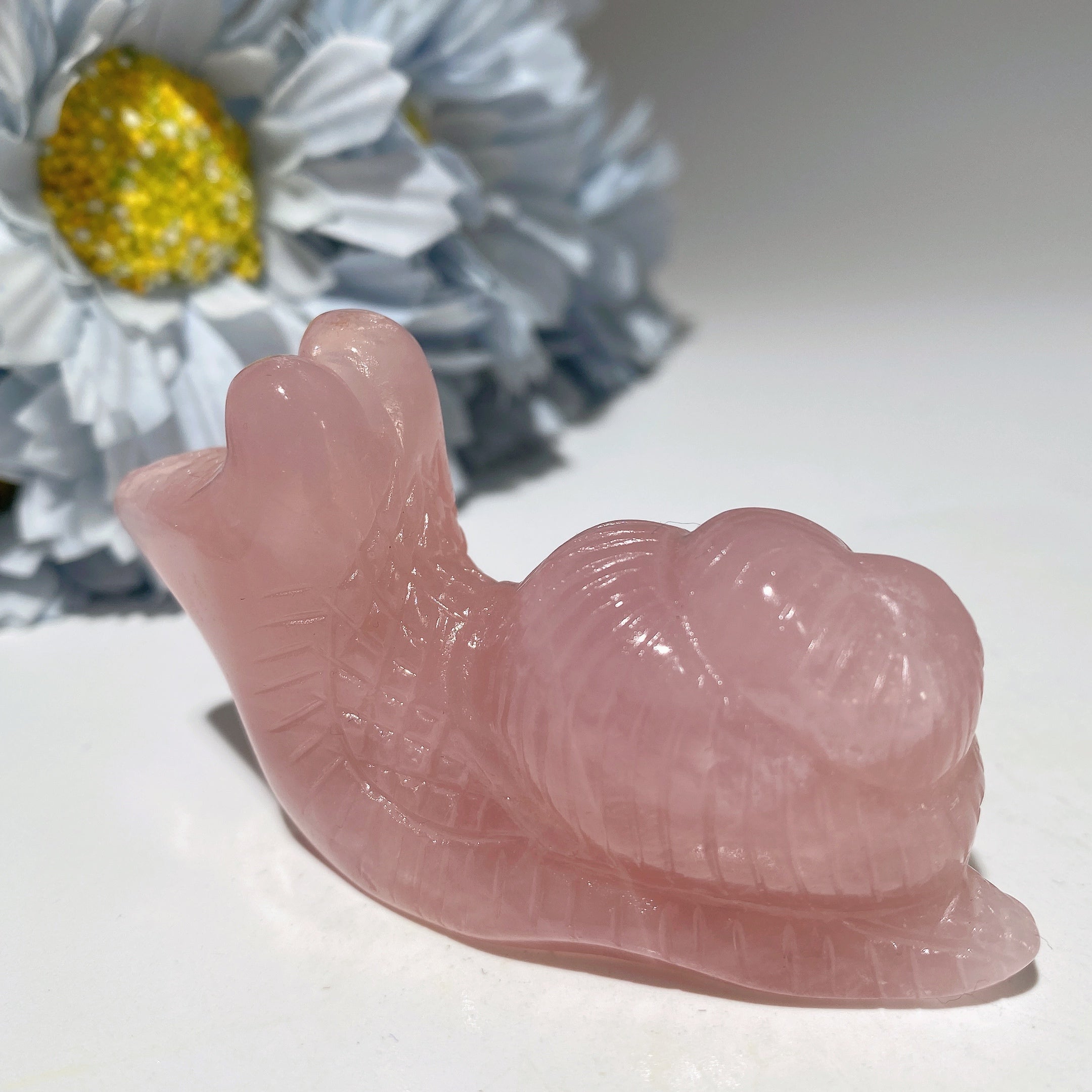 2.8 inch Mixed Crystal Snail Figurine for Spiritual Healing