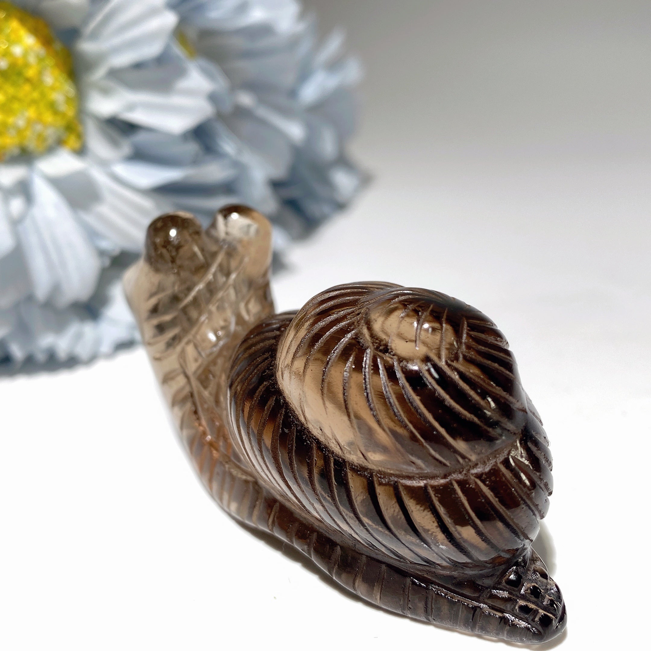 2.8 inch Mixed Crystal Snail Figurine for Spiritual Healing