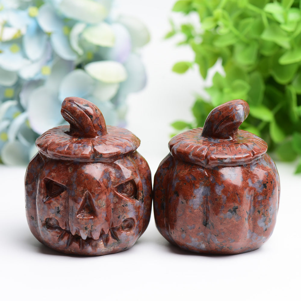 2.8 inch Polished Pumpkin Crystal Carving Figurine