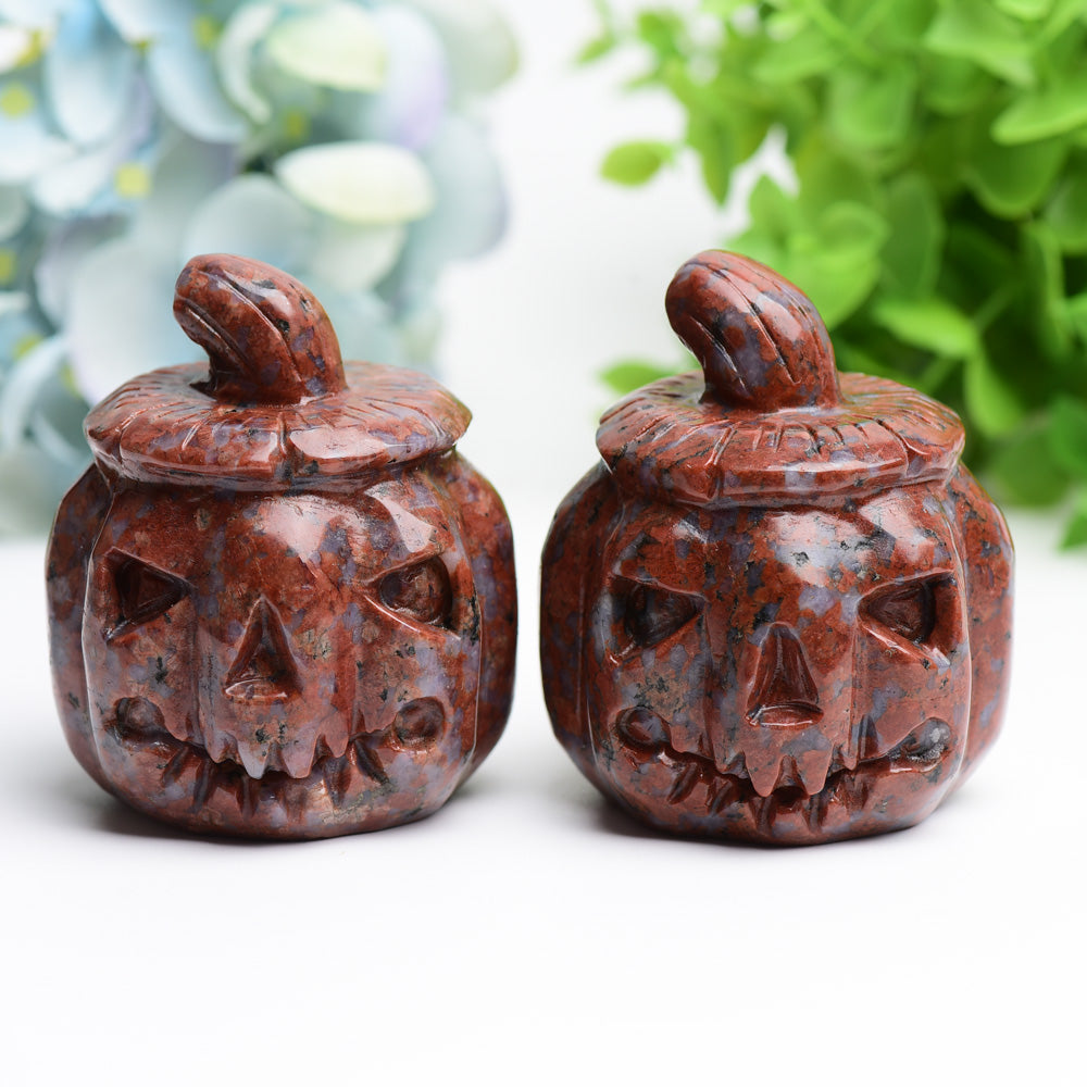 2.8 inch Polished Pumpkin Crystal Carving Figurine