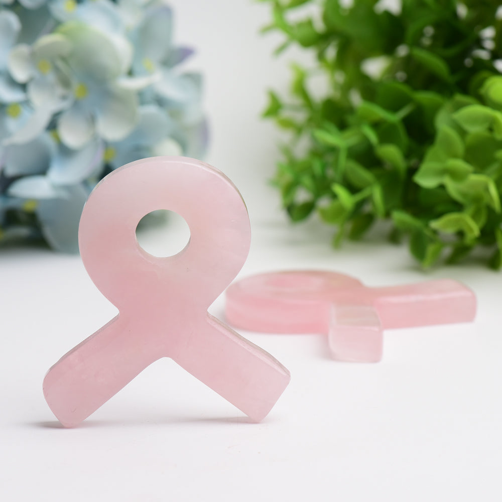 2.8 inch Rose Quartz Ribbon Crystal Healing Shape