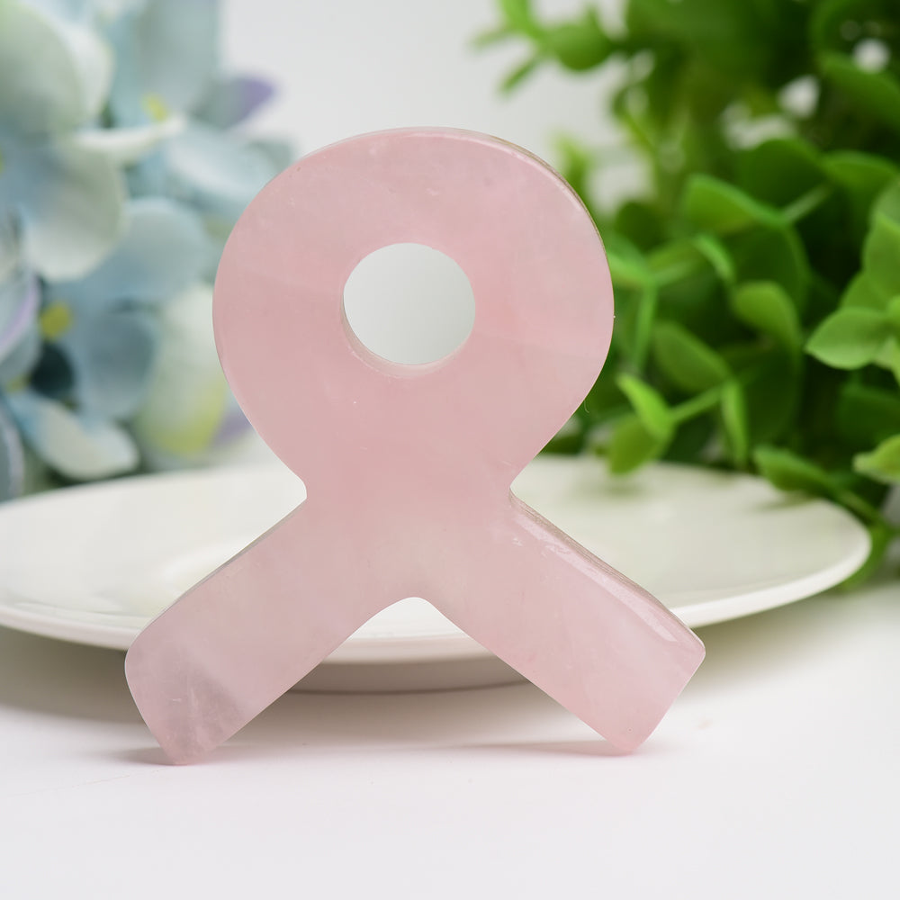 2.8 inch Rose Quartz Ribbon Crystal Healing Shape