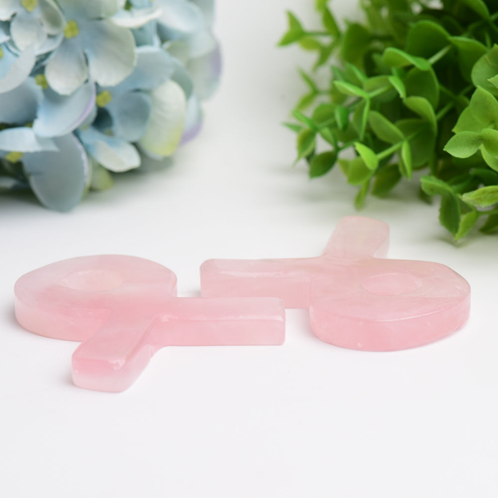 2.8 inch Rose Quartz Ribbon Crystal Healing Shape