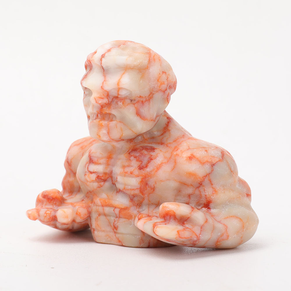 2.8in Red Line Stone Hulk Figurine Carving Sculpture