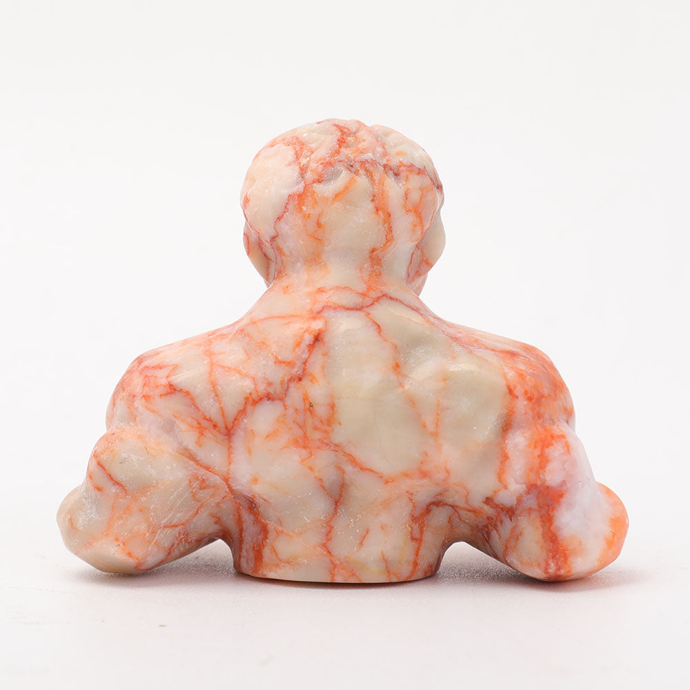 2.8in Red Line Stone Hulk Figurine Carving Sculpture