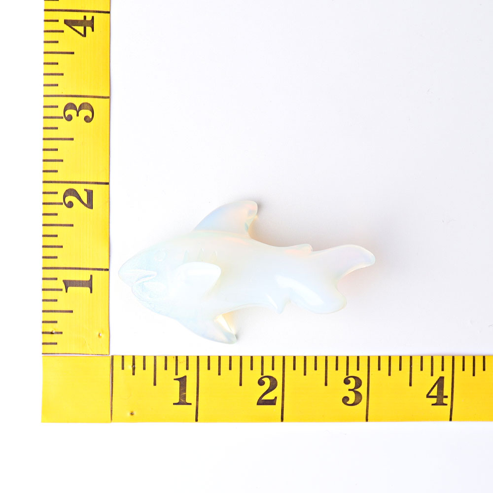2.9-inch Opalite Shark Crystal Animal Carving
