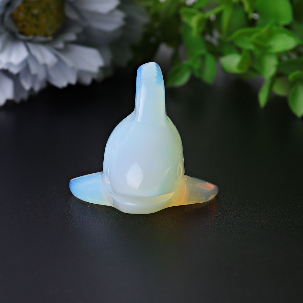 2.9-inch Opalite Shark Crystal Animal Carving