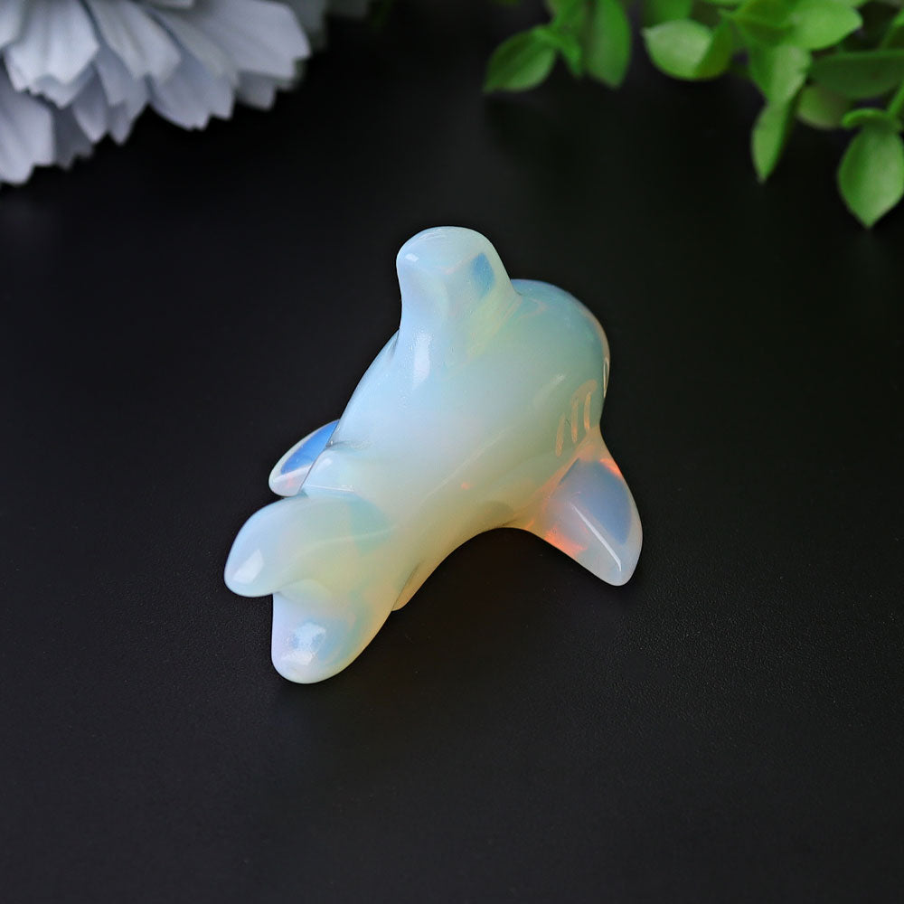 2.9-inch Opalite Shark Crystal Animal Carving