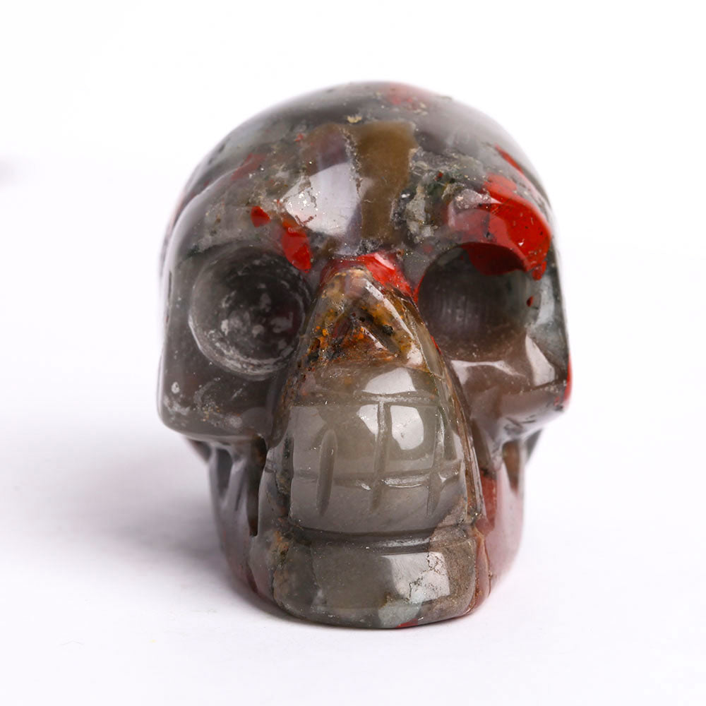 2-Inch African Blood Stone Crystal Skull for Spiritual Healing