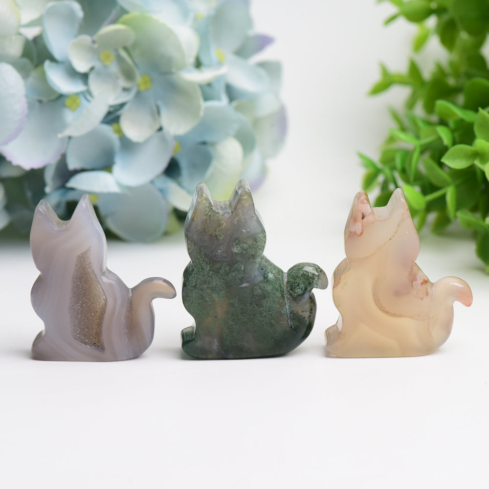 2-inch Agate Cat Crystal Carving for Healing Energy