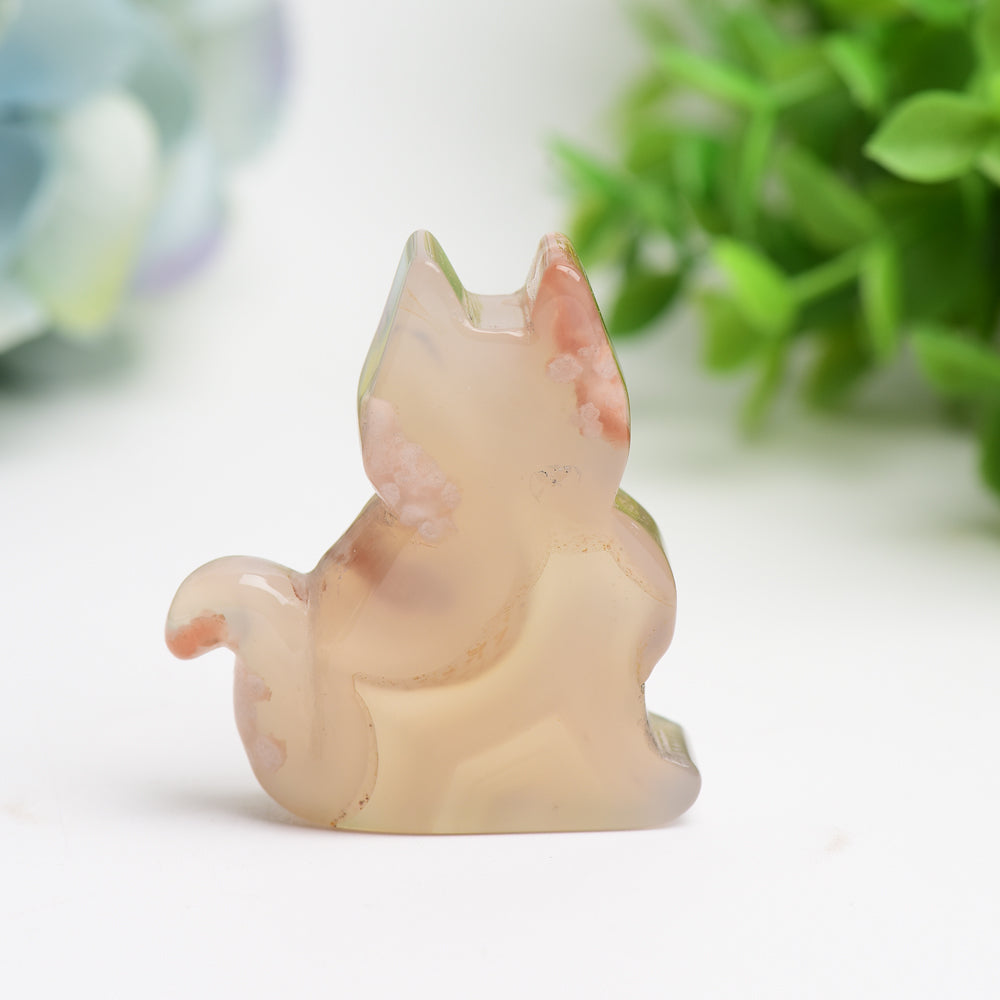 2-inch Agate Cat Crystal Carving for Healing Energy