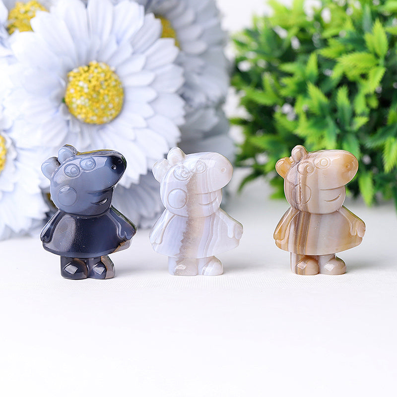 2 inch Agate Pig Crystal Animal Carving for Balance