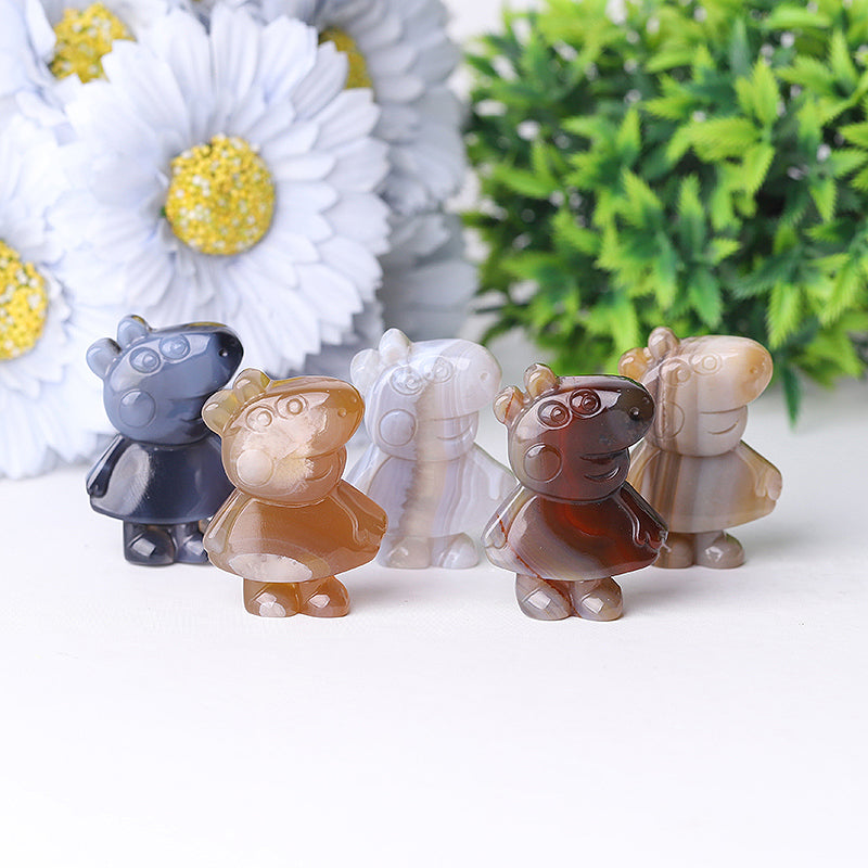 2 inch Agate Pig Crystal Animal Carving for Balance