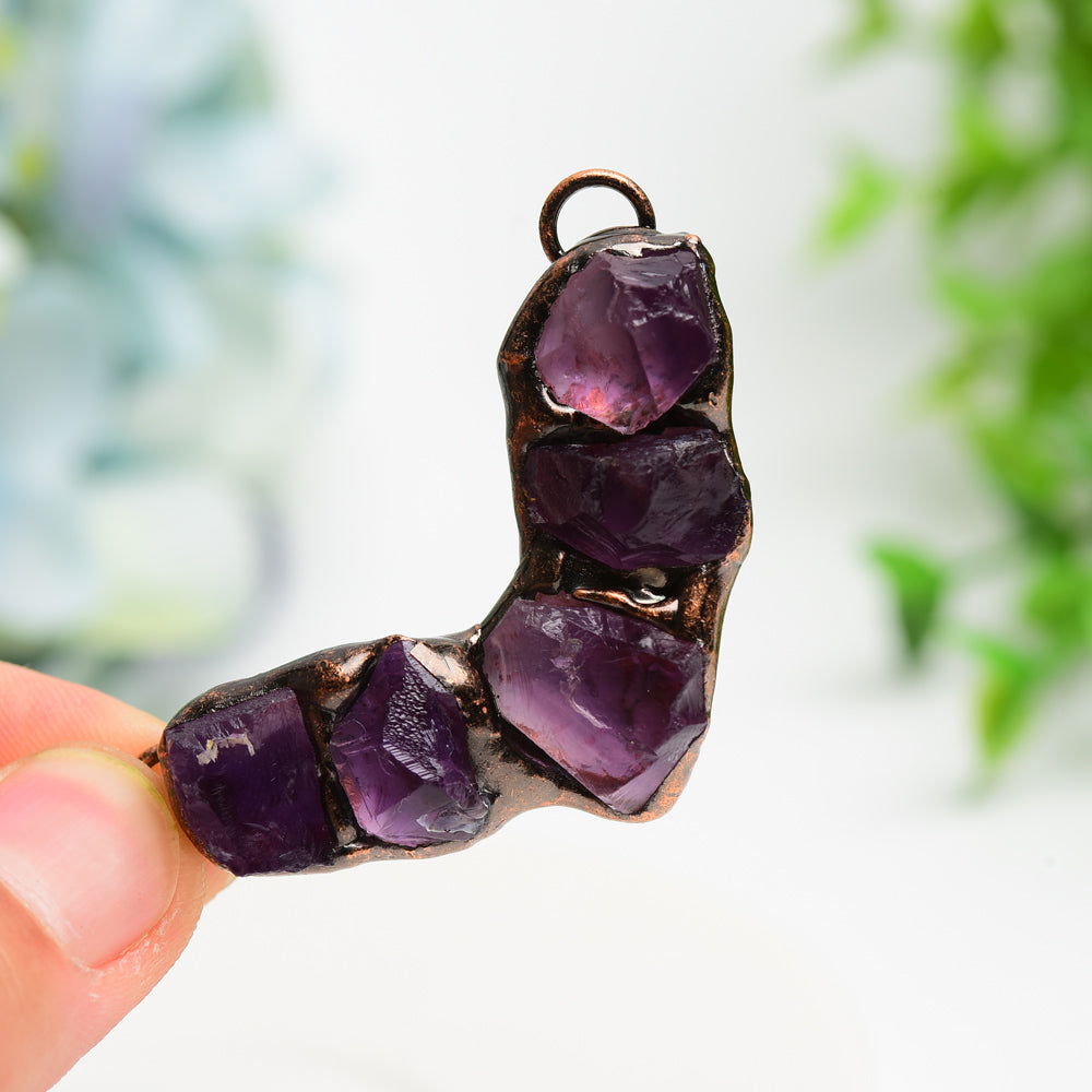 2 Inch Amethyst Pendant V-Shape for Spiritual Healing