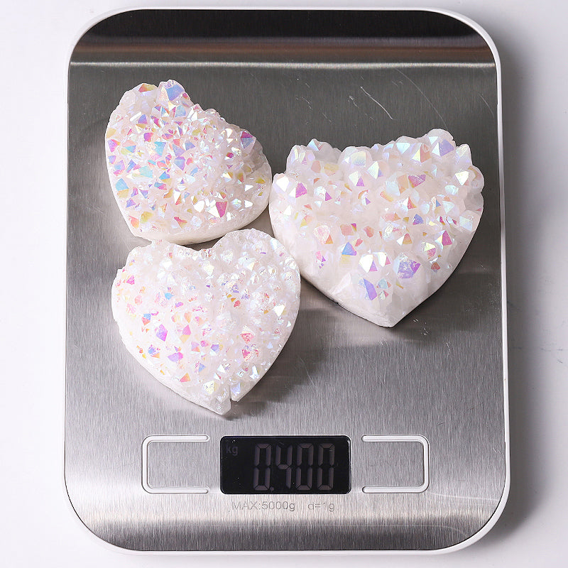 2-Inch Aura Quartz Heart Crystal Figurine with Angel Energy