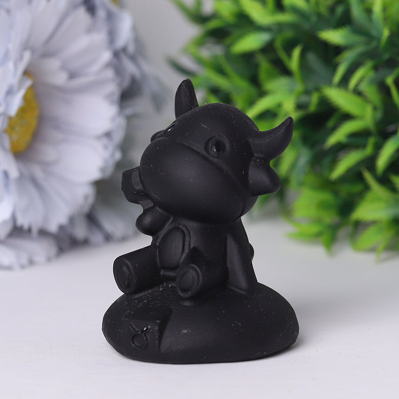 2-inch Black Obsidian Crystal Animal Carvings
