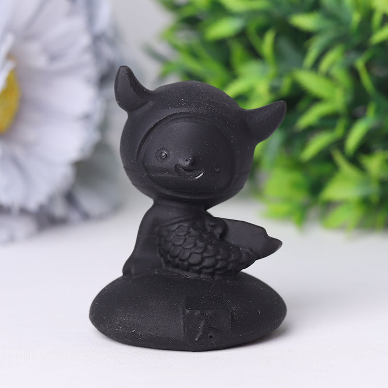 2-inch Black Obsidian Crystal Animal Carvings
