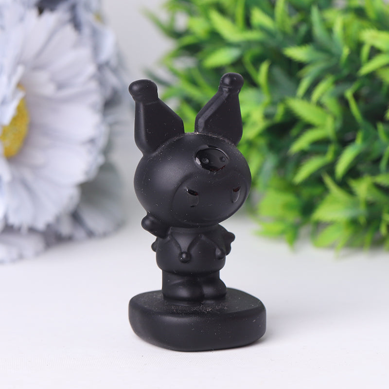 2-inch Black Obsidian Crystal Animal Carvings