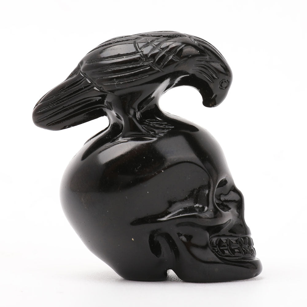 2 Inch Black Obsidian Crystal Skull Carving