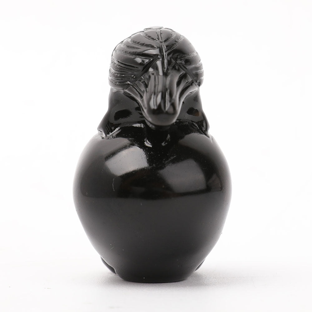 2 Inch Black Obsidian Crystal Skull Carving